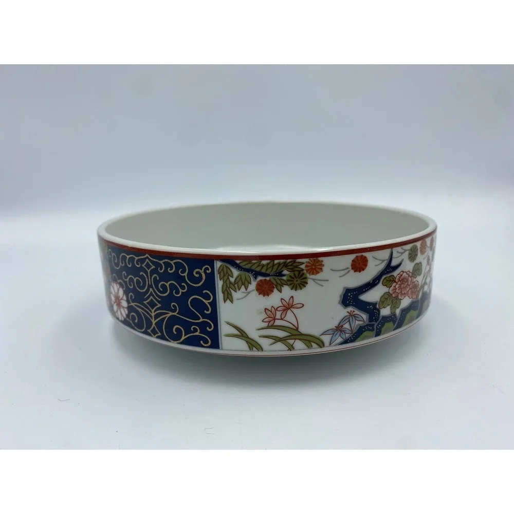 Vintage Artmark Japan Imari Floral Ceramic Trinket Jewelry Box 7